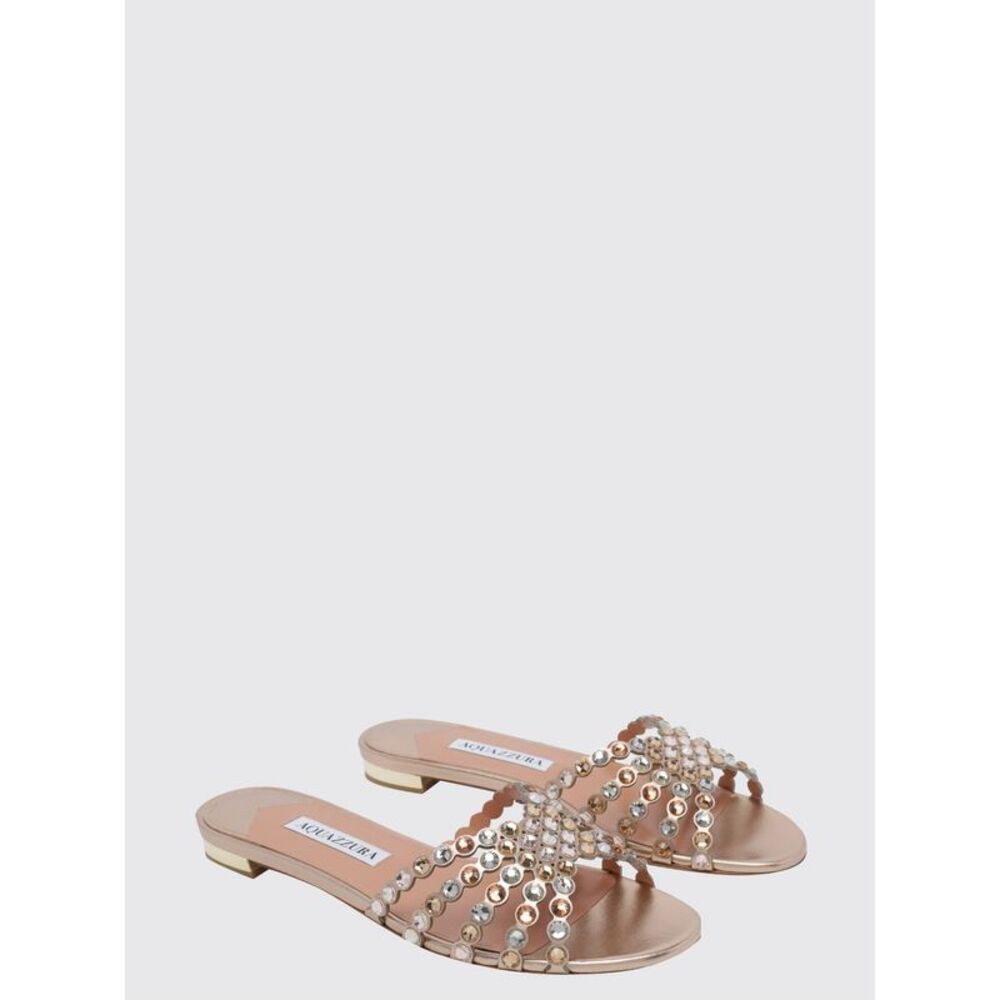 Aquazzura Heeled Sandal Woman Gold - Picture 2 of 3